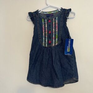 Genuine Kids Denim Dress with Colorful Accents